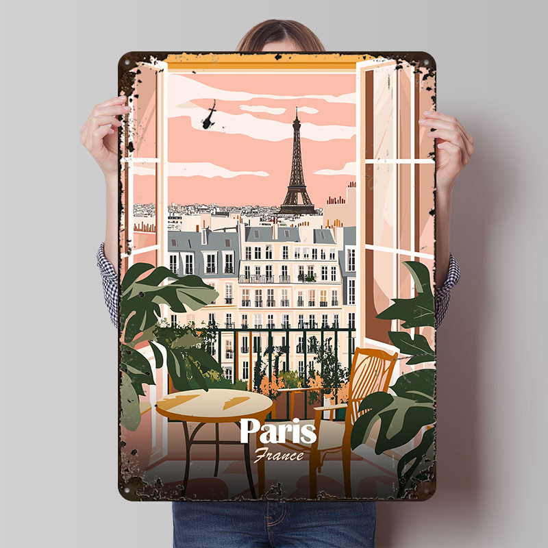 Men'S Accessories Paris - Paris Balcony View Metal Poster Customized