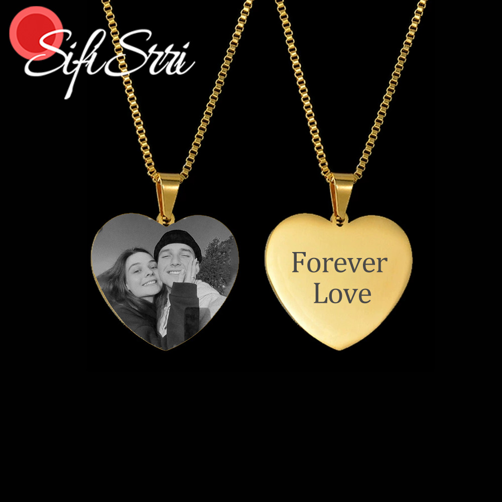 Men Accessories Gift Box - Sifisrri Engrave Picture Name Heart Pendant