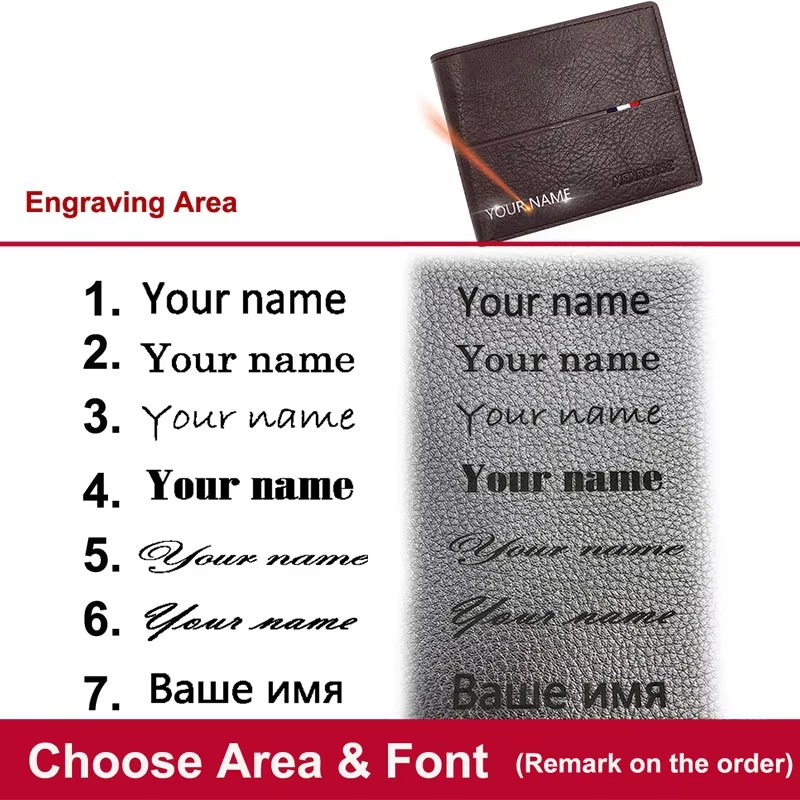 Name Engraving Short Men's Wal - đánh giá và giá Coin Holder Men