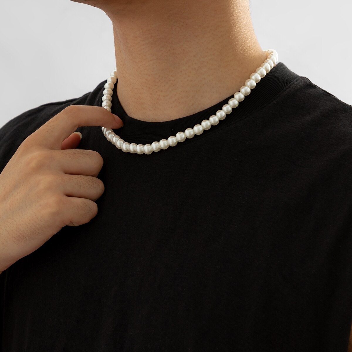 Simple Imitation-Pearl Beaded  - đánh giá và giá Men Accessories Neck Chain