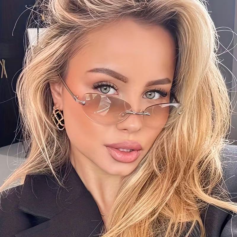 Rimless Oval Sunglasses Women  - đánh giá và giá Men'S Accessories Glasses