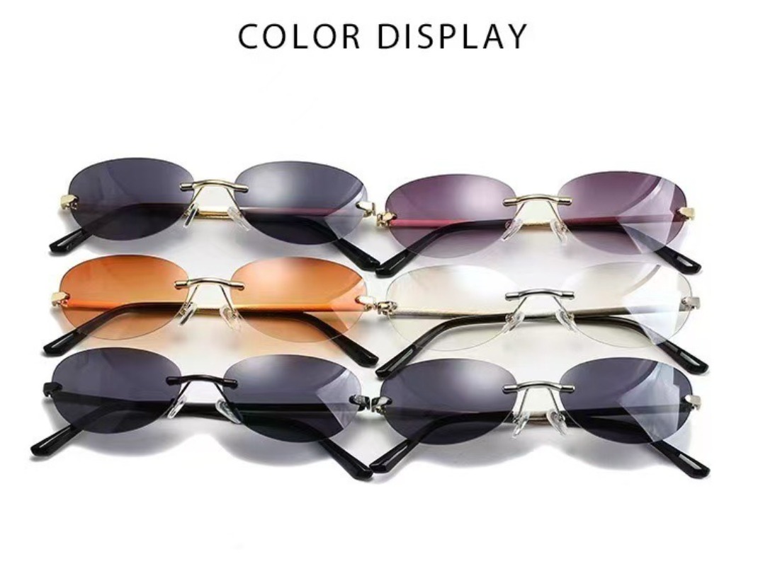 Rimless Oval Sunglasses Women  - đánh giá và giá Men'S Accessories Glasses