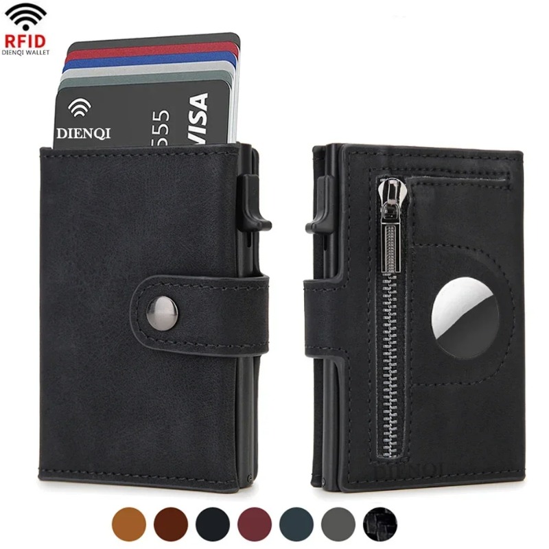 2PCS Vintage PU RFID Blocking  - đánh giá và giá Coin Holder Men