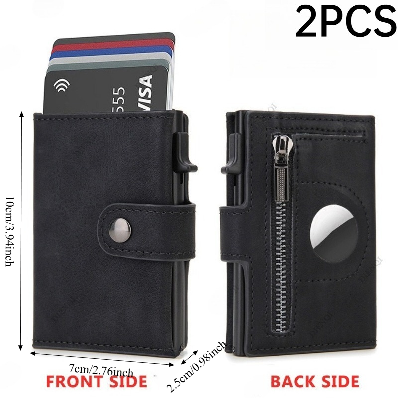 2PCS Vintage PU RFID Blocking  - đánh giá và giá Coin Holder Men