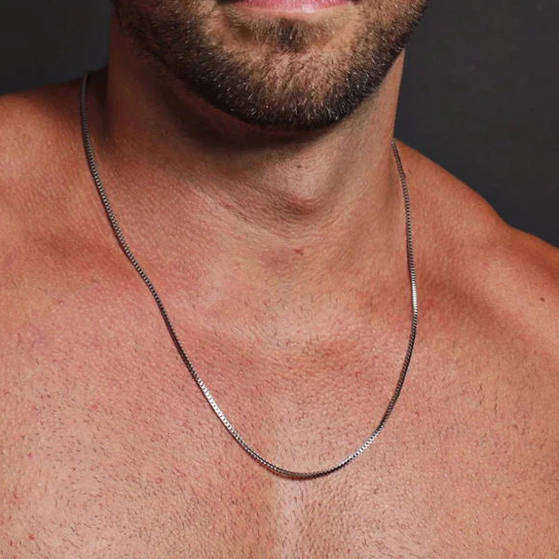 Mens Thin Box Chain Necklace,1 - đánh giá và giá Men Accessories Gift Box
