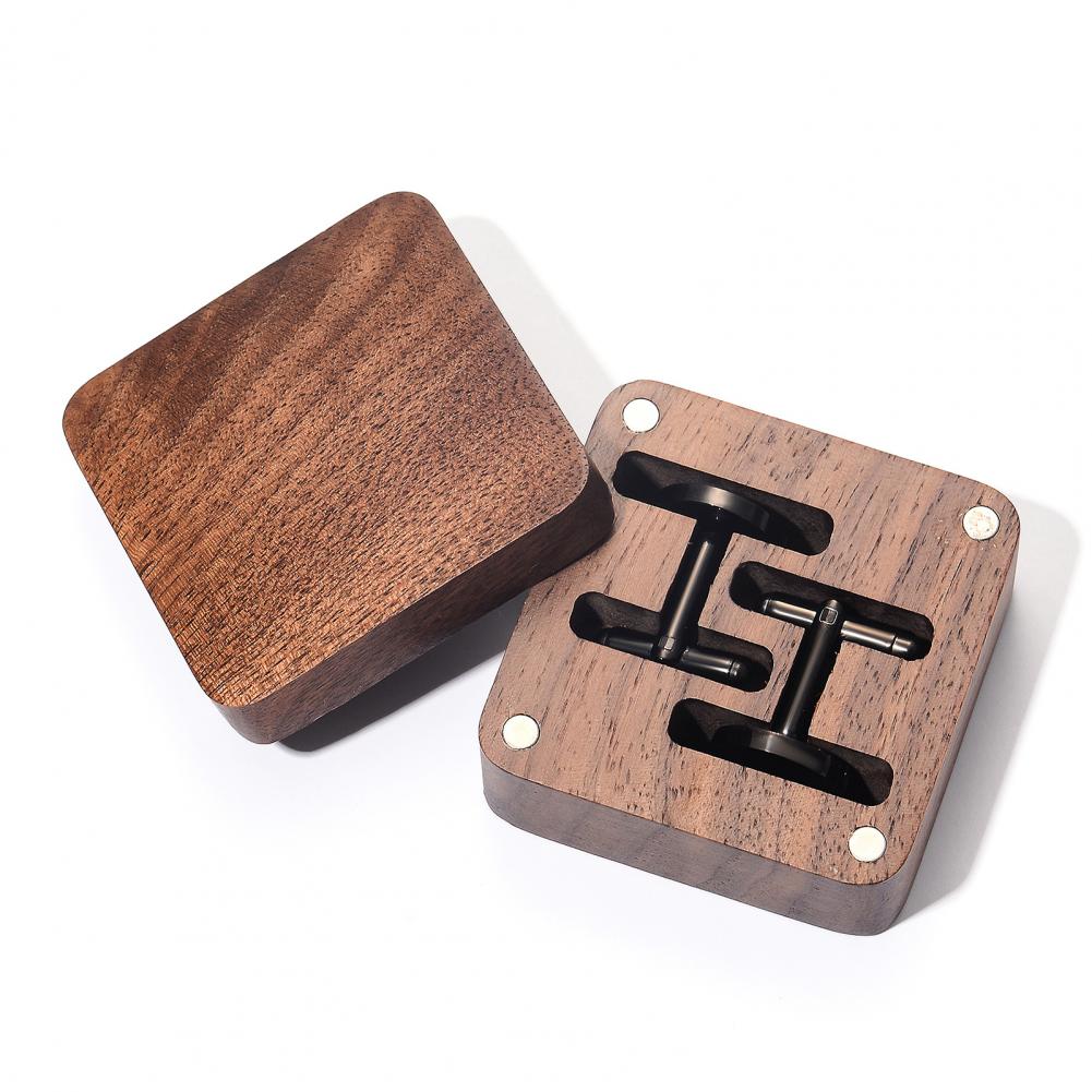 Walnut Cufflink Box Solid Wood - đánh giá và giá Men Accessories Gift Box