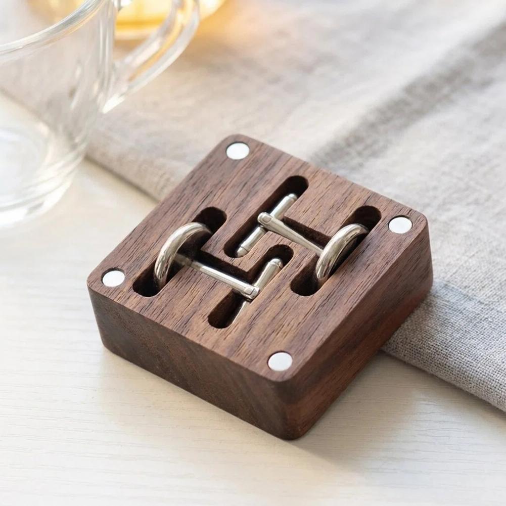 Walnut Cufflink Box Solid Wood - đánh giá và giá Men Accessories Gift Box