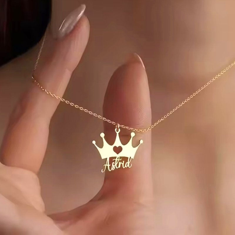 Custom Heart Crown Name Neckla - đánh giá và giá Men Accessories Neck Chain